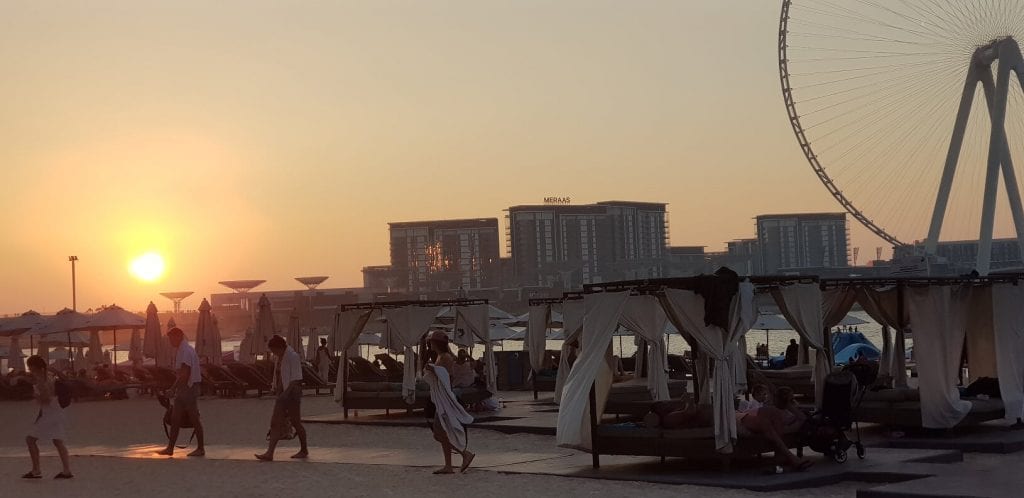 JBR beach sunset Dubai